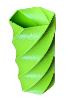 WAZON NA KWIATY SPIRALNY HEXAGON - limonkowy