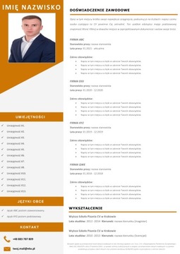 Редактируемый шаблон резюме Word EKX — 6 цветов, узоры