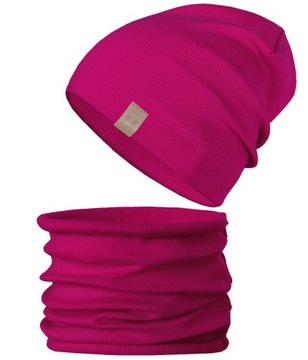 Komplet CZAPKA + TUBA komin beanie PRĄŻEK r. 52-56
