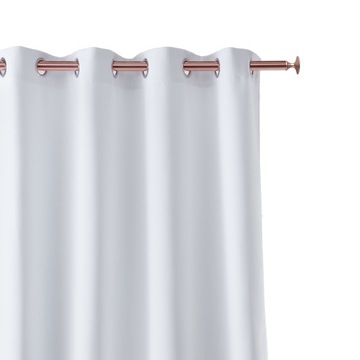 Zasłona Gotowa do Salonu 140x250 na Przelotkach Kółkach Room99 Aura Biała
