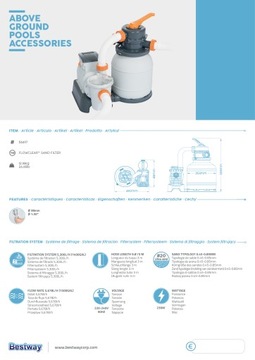 Фильтр песочного насоса 5678л/ч Bestway 58497