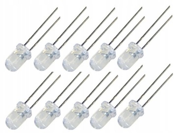 Dioda LED 5mm niebieska clear x 10szt.
