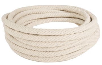 ВЕРЕВКА ХЛОПКОВАЯ БЕЛАЯ, толщиной 14 мм.