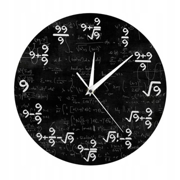 Zegar ścienny matematyczny 12-calowy, unikalny