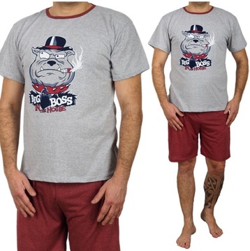 PIŻAMA MĘSKA 3XL bawełna BIG BOSS prezent SZORTY