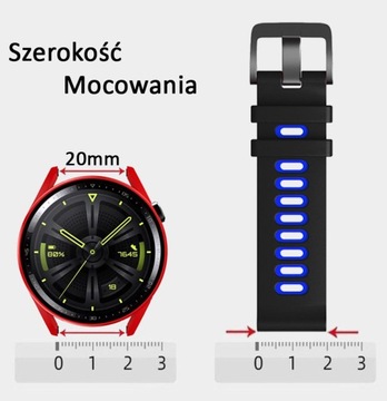 OPASKA PASEK UNIWERSALNY 20mm do ZEGARKA SMARTWATCH SAMSUNG HUAWEI XIAOMI