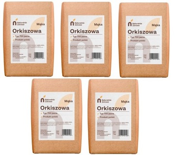 MĄKA ORKISZOWA JASNA TYP 700 NATURALNIE ZDROWE 5kg (5x1KG)