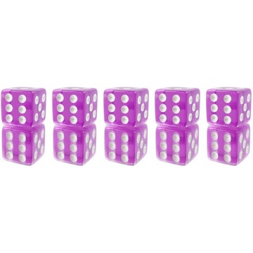 ZESTAW 5 KOSTEK K6 RPG CZARUJĄCE FIOŁKI 1,6 CM