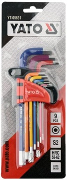 YATO komplet zestaw KLUCZE IMBUSOWE HEX 1,5-10mm KOLOROWE stal S2 9 szt.