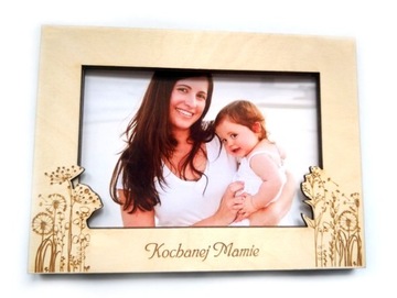 DREWNIANA Ramka + zdjęcie A5 dla Babci na prezent