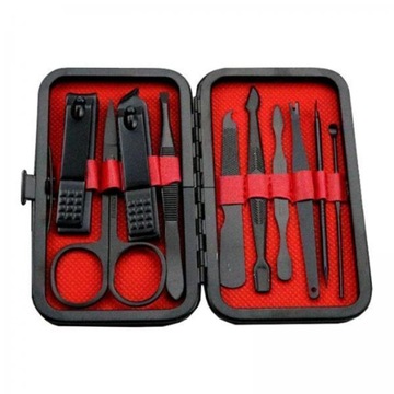 2xTravel Zestaw do manicure domowego ze stali nierdzewnej z etui 10, 10, 4