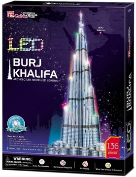 3D ПАЗЛ LED Cubic Fun 136 шт. БУРДЖ-ХАЛИФА