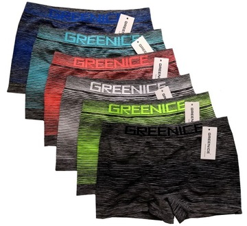 6x BOKSERKI męskie majtki BEZSZWOWE bielizna bezszwowa GREENICE - M/L