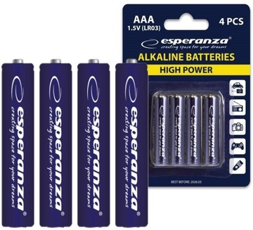 BATERIE ALKALICZNE AAA MAŁE PALUSZKI LR03 R3 4 SZT