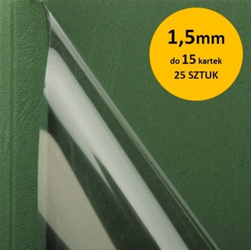 Okładki do termobindownic 1,5mm 15k ZIELONE 25szt