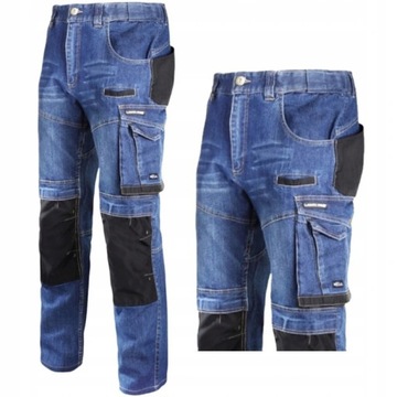 LAHTI PRO SPODNIE JEANSOWE DO PASA JEANS STRETCH L