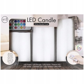 НАБОР ДЕКОРАТИВНЫХ СВЕЧЕЙ С МРАМОРНЫМ ПУЛЬТОМ УПРАВЛЕНИЯ