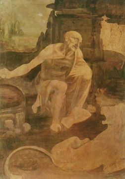 Re Leonardo Da Vinci Święty Hieronim 70x50 obraz