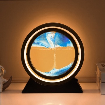 Malowanie Piaskiem 3D Obracania Dynamiczny Klepsydra Art Lampka Nocna Led