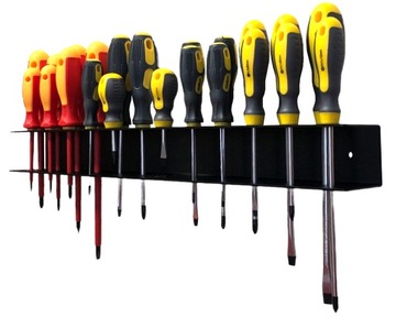 НАСТЕННАЯ ВЕШАЛКА ДЕРЖАТЕЛЬ ДЛЯ ОТВЕРТКОВ 50 СМ, ТВЕРДЫЙ, 22 ОТВЕРСТИЯ, МАСТЕРСКАЯ, ГАРАЖ