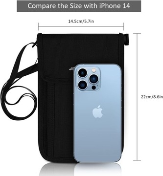 СУМКА ДЛЯ ДОКУМЕНТОВ НА ШЕЮ С БЛОКИРОВКОЙ RFID