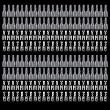Набор коннекторов 4,8мм + гильзы, 200 шт.