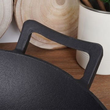 ЧУГУННЫЙ ВОК, большая сковорода для азиатских блюд, для плиты и камина, 36 см