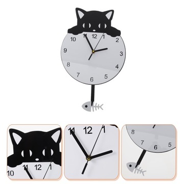 Zegar z kotem ruchome oczy ogon w stylu Vintage cz