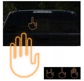 Светодиодный индикатор Prime для заднего стекла автомобиля, индикатор жестов, средний палец