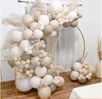 Balony Girlanda Zestaw BALONOWA boho latte krem