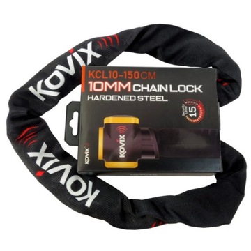KOVIX KCL10 Solidny łańcuch z alarmem 1,5 metra