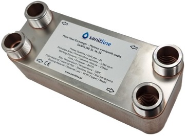 24 ПЛАСТИНЧАТЫЙ ТЕПЛООБМЕННИК SANITLINE МОЩНОСТЬ 30 кВт 4 x 1