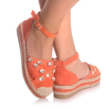 SANDAŁY ESPADRYLE baleriny platforma _39 / 24cm