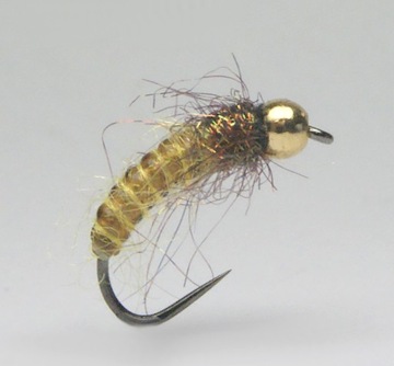 Caddis ORANGE PEARL NYMPH size 10 tungsten