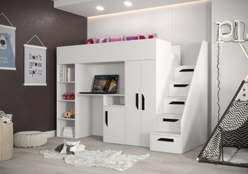 PARTY 14 двухъярусная кровать в мезонине с лестницей