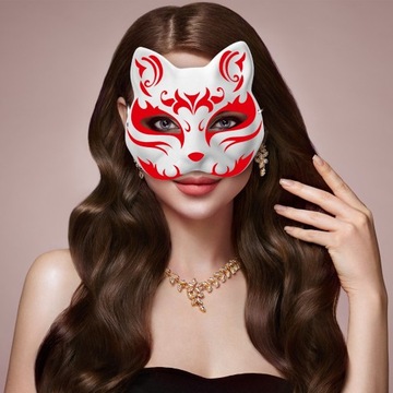10× Maska na twarz dla kota Therian Halloween DIY