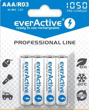 4x Akumulatorki everActive 1050 R3 AAA read to use