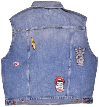 WRANGER kamizelka BLUE jeans RETRO VEST_ L