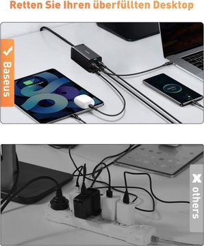 ЗАРЯДНОЕ УСТРОЙСТВО BASEUS GAN3 2X USB-C/2X USB 100 Вт