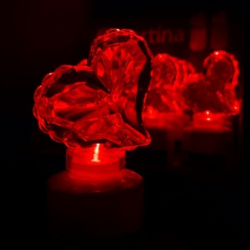 ВСТАВКА ДЛЯ СВЕЧИ СЕРДЦЕ LED 14 СМ ИСПОЛЬЗУЕТСЯ ОТ R6 БАТАРЕИ КРАСНЫЙ