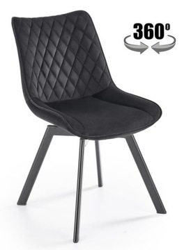Krzesło obrotowe K520 kolor czarny materiał velvet Halmar