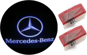 LED LOGO LAMPKI DRZWI x2 HOLOGRAM ZNACZEK MERCEDES W212 W204 GL ML