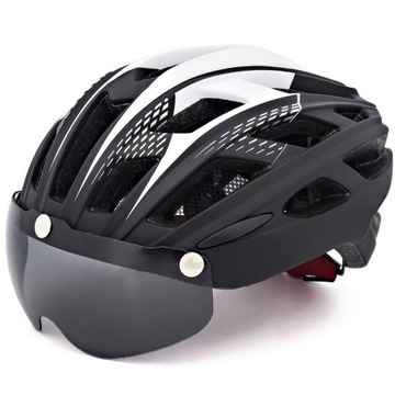 KASK ROWEROWY DLA DOROSŁYCH KASK ROWEROWY GOGLE MAGNETYCZNE