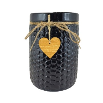 КЕРАМИЧЕСКАЯ ВАЗА ЧЕРНЫЕ ТОЧКИ 14,5 × 20 СМ