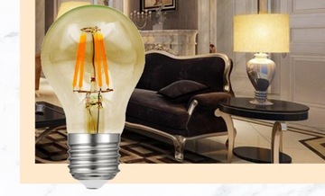 Светодиодная лампа E27 накаливания 8Вт A60 ЯНТАРНЫЙ 800лм 2800К