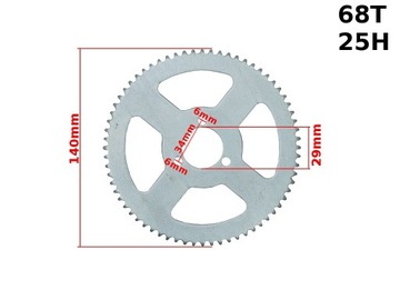 ZĘBATKA TYŁ POCKET 25H 68z 29mm