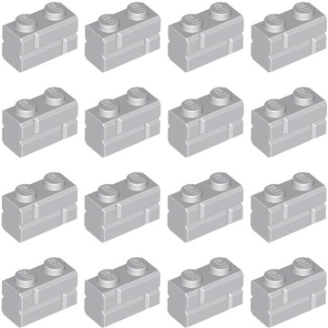 LEGO Cegła Cegiełka 1x2 Jasny Szary Light Bluish Gray 6000066 98283 - 16szt