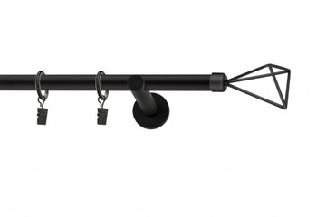 Карниз одинарный металлический, Matt Black, 200 см, 19 мм, Luna, разные рисунки