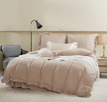 КОМПЛЕКТ ПОСТЕЛЬНОГО ПРИНАДЛЕЖНОСТИ 160Х200 С НАВУШКОЙ + 2 НАВУШКИ 70Х80 МОДНЫЙ БЕЖЕВЫЙ