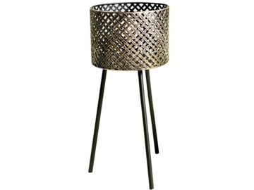 Ażurowy złoto-czarny kwietnik Ø25x63 cm TOYJ19-477